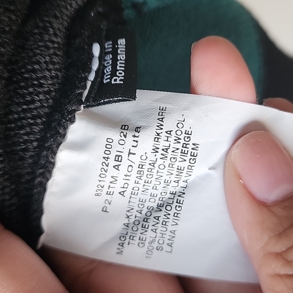 Max & Co Knit Striped Holiday Wool Sweater Dress - Picture 5 of 7